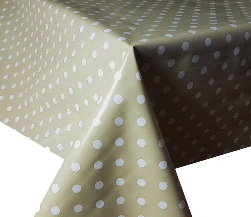 Pvc table cloth polka dot - cloth, mink